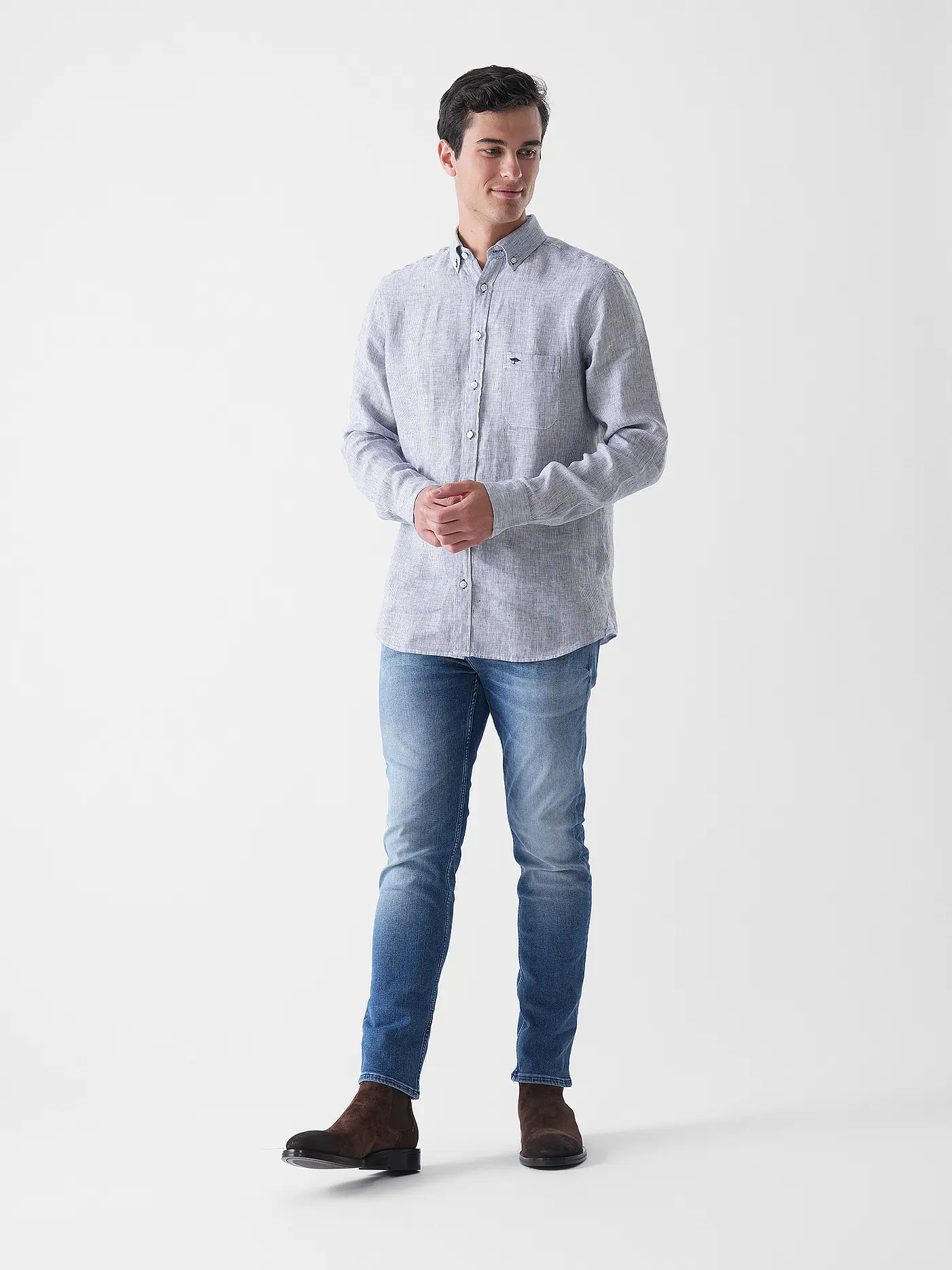 FYNCH HATTON | Leinenhemd Casual Fit | 